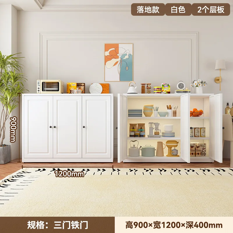HYS Simple Wind Steel Sideboard for Home Living Room Floor-standing Wall-Side Storage Cabinet Bedroom Dustproof Storage Cabinet