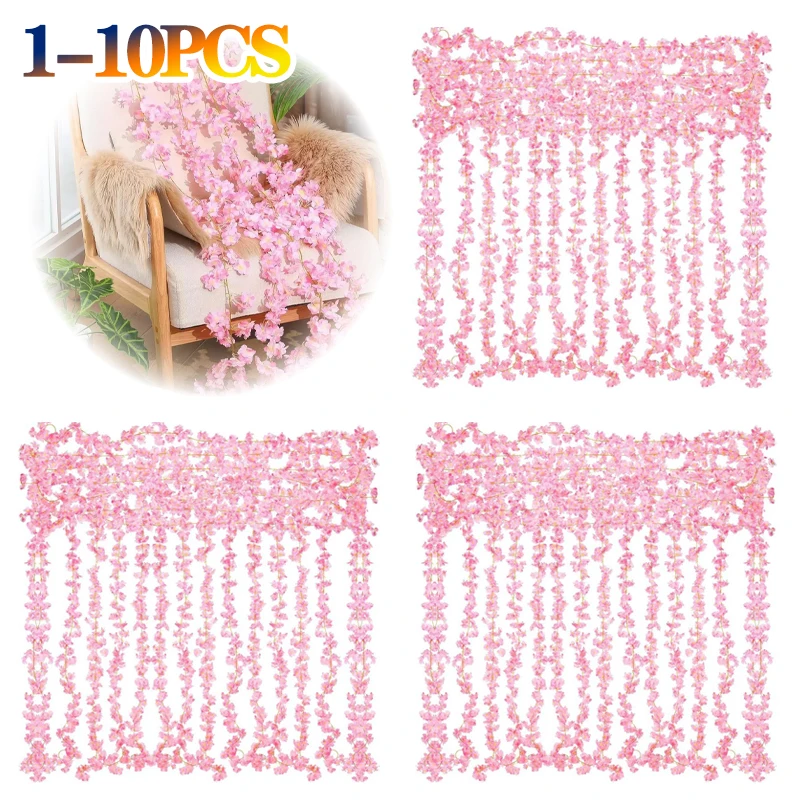 1-10 قطعة 180 سنتيمتر زهر الكرز الاصطناعي جارلاند ورد صناعي الكرمة الجدار الديكور حفل زفاف خلفية DIY بها بنفسك ديكور حديقة المنزل #1