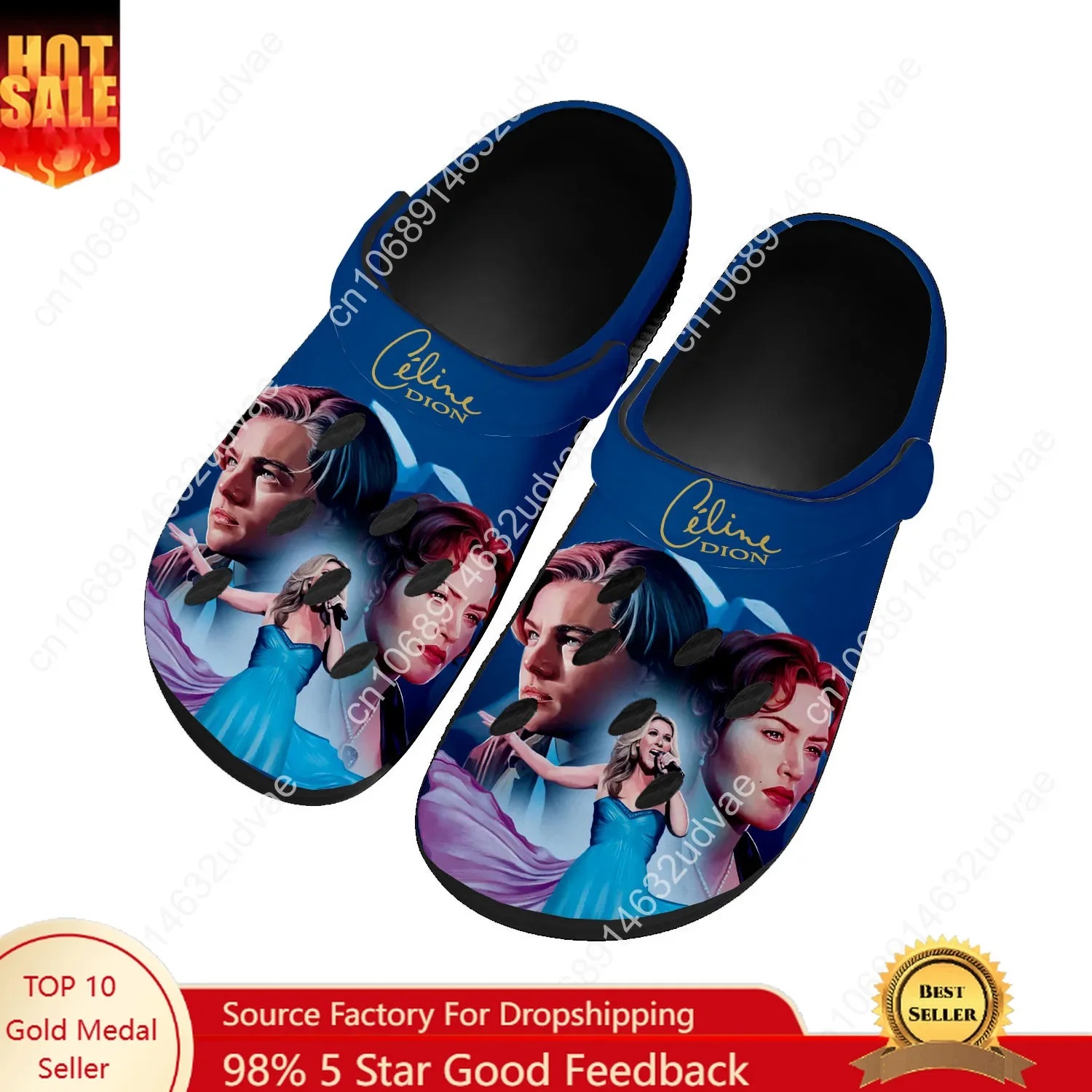 سيلين ديون أحذية ماء الرجال النساء مريحة موضة المنزل حديقة قباقيب تخصيص الصنادل الشاطئ تنفس ثقب النعال