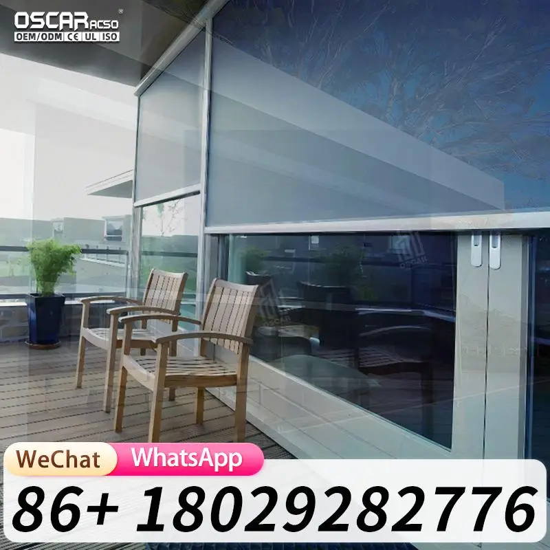 Large Aluminum Prefabricated Flat Pack Glass House for Swimming Pool Sunroom European Style Outdoor Retreat Rolling Blind
