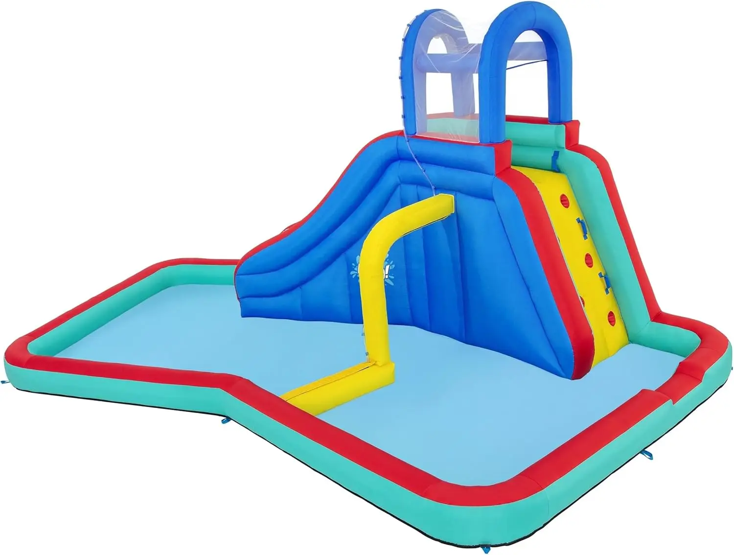 Waterfall Waves Mega Water Park | Inflatable Slide and Pool Fits Up to 6 Children