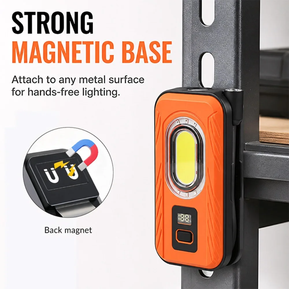 New Portable Multifunctional COB LED Work Flashlight with Strong Magnetic Base 360° Flexible Hose for Auto Repair Camping