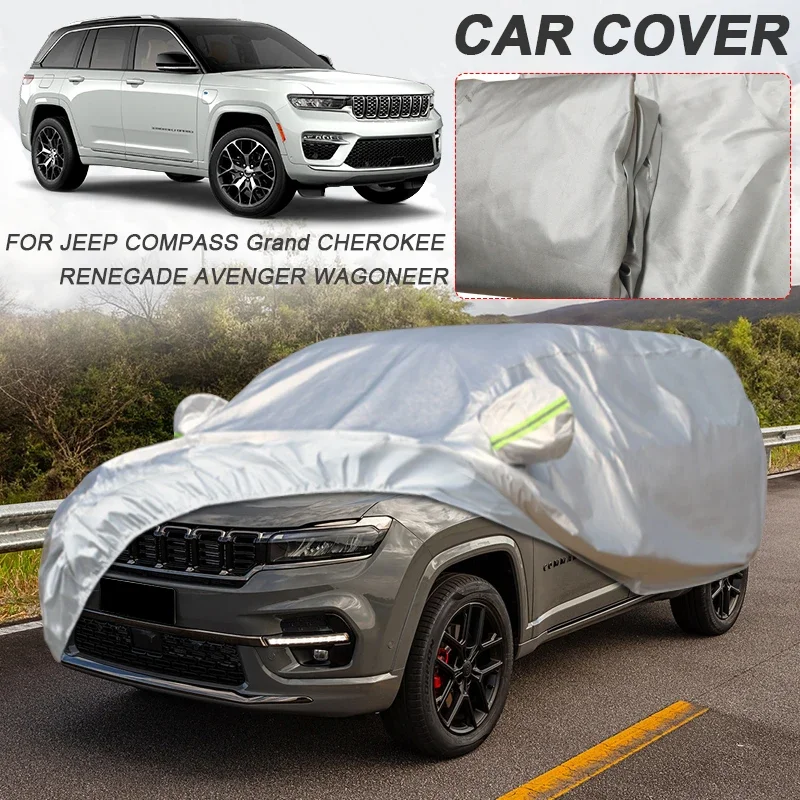 ANTI-UV 210T Polyester Waterproof Car Cover For JEEP AVENGER CHEROKEE COMMANDER COMPASS GRAND CHEROKEE PATRIOT RENEGADE WAGONEER