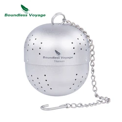 Boundless Voyage Infusor de bola de té de titanio con cadena extendida, colador de té, taza, tetera, Té suelto, especias, herramientas de cocina para el hogar