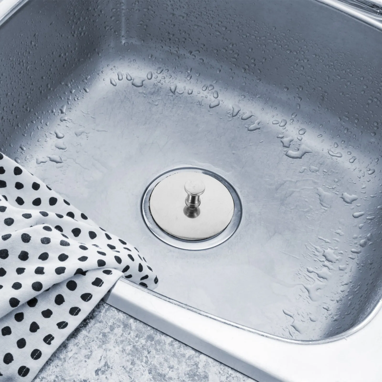 Premium Stainless Steel Sink Drain Stopper for Kitchen Vegetable Washing Basin Tub Bath Leakproof Tight Seal Easy Install Flat