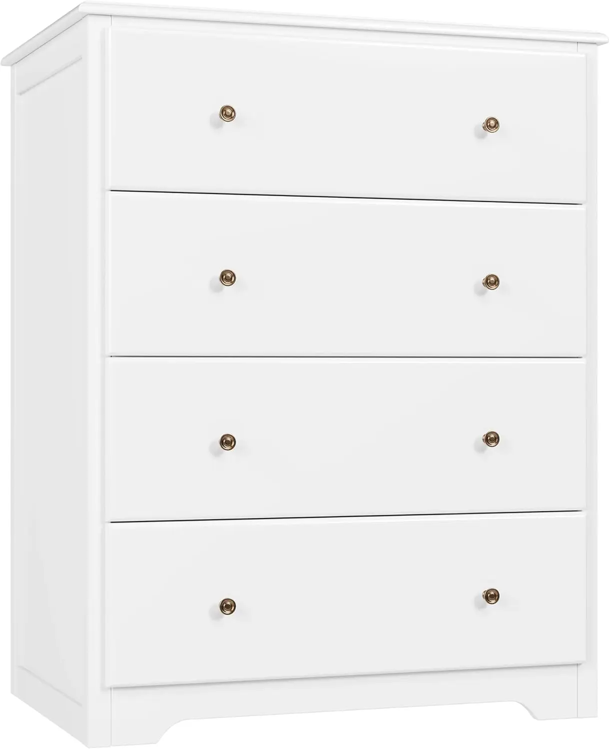 

White Dresser, 4 Drawer Dressers Chest of Drawers, Modern Tall Dresser, Wood Drawer Chest Storage Cabinet for Living