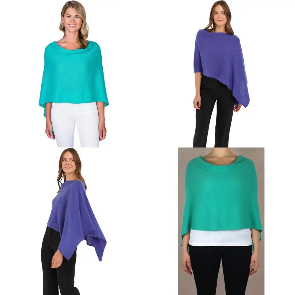 

Luxury Cashmere Poncho - Lightweight, Soft, Cozy Dress Topper - Versatile Cashmere Wrap - Perfect Gift for Women