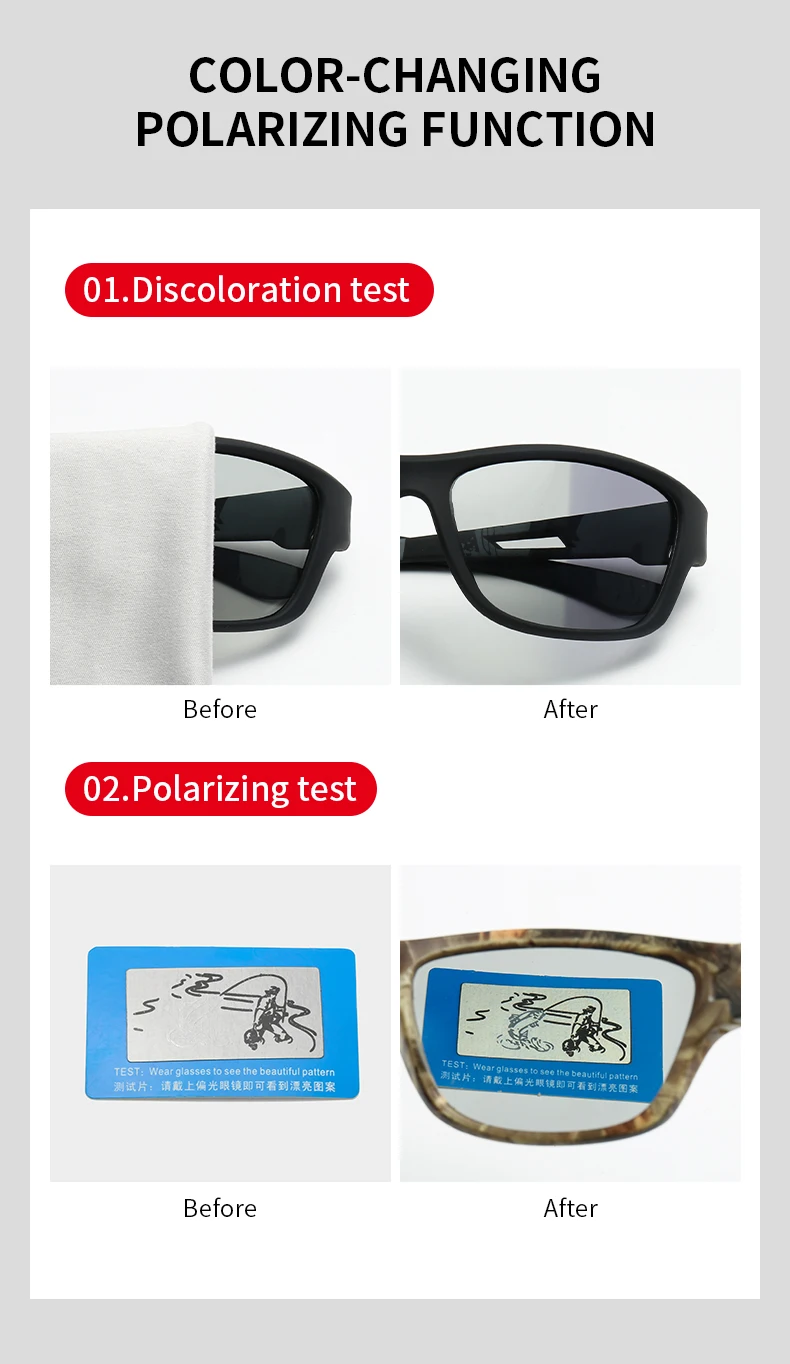 Photochrome Polarisierte Sport Vintage Sonnenbrille Männer Frauen Angeln Radfahren Fahren Bergsteigen Sport Retro Sonnenbrille UV400 – Detail 4