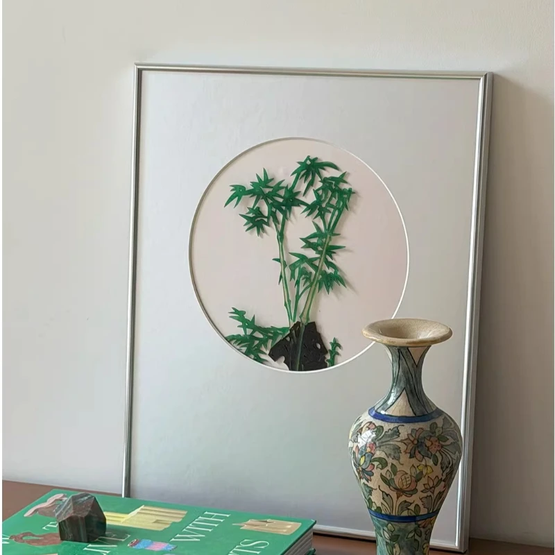 Oriental Style Bamboo Decorative Painting Living Room Background Ornaments Aesthetic Home Wall Stickers Unique Calligraphy Gift
