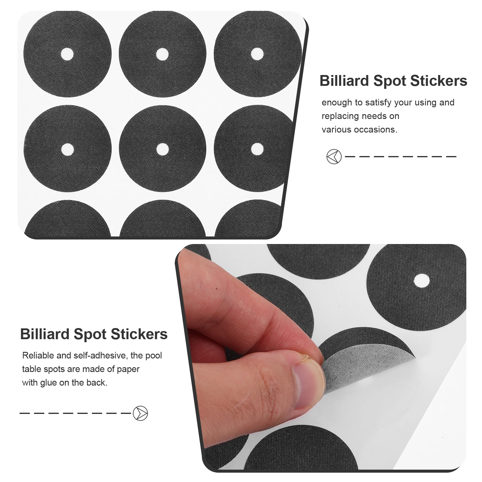 

1 Sheet Replaceable Pool Round Design Durable Paper Material Precise Cutting Long-Lasting Adhesive For Snooker