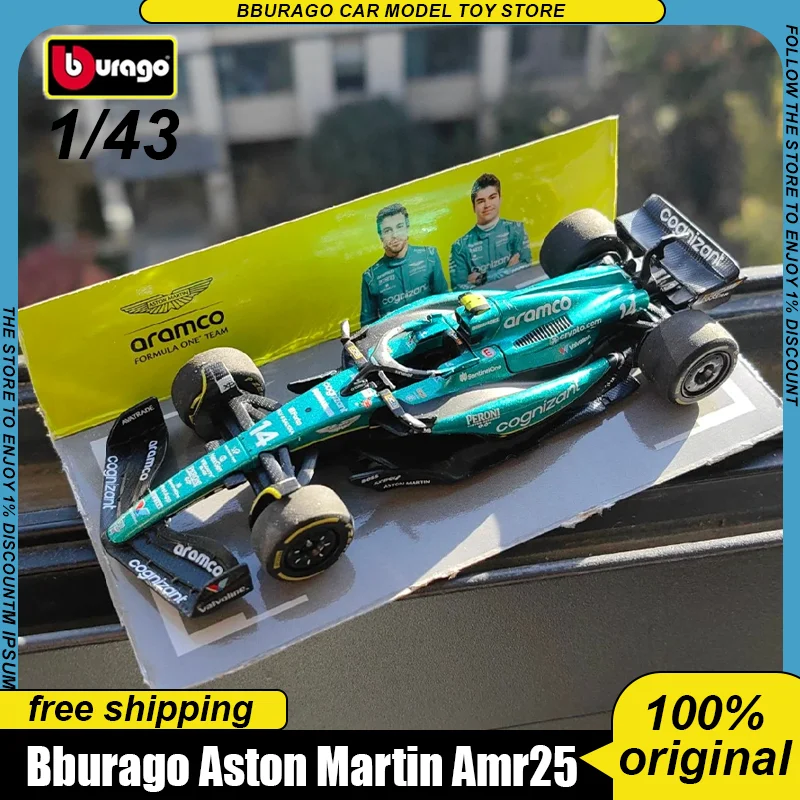 New In Stock 2025 Bburago F1 1:43 Aston Martin Amr25 Series Alloy