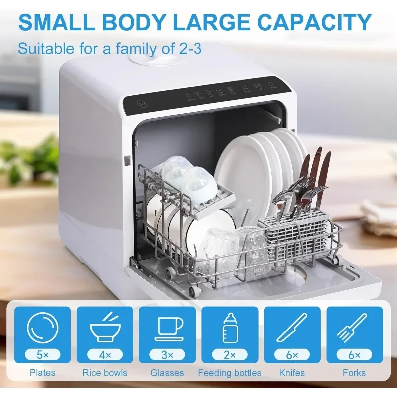 水タンク付きカウンタートップ食器洗い機,5つの洗浄プログラム