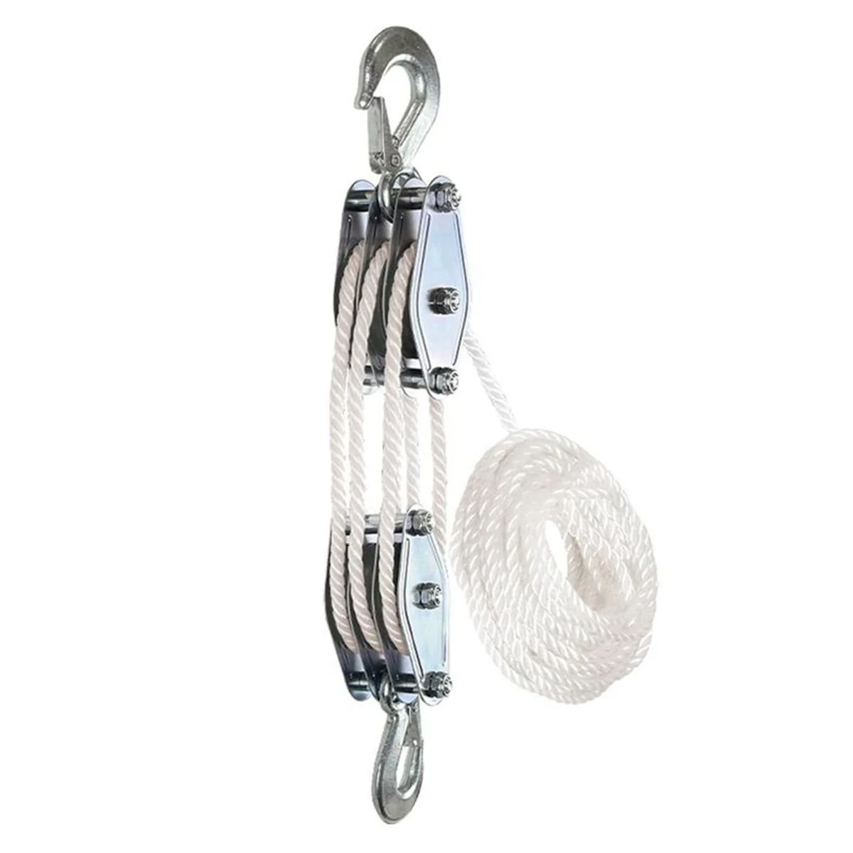 Block and Tackle Pulley System Rope Pulley Hoist with Lifting Power Breaking Strength Heavy Duty Pulley System 15m