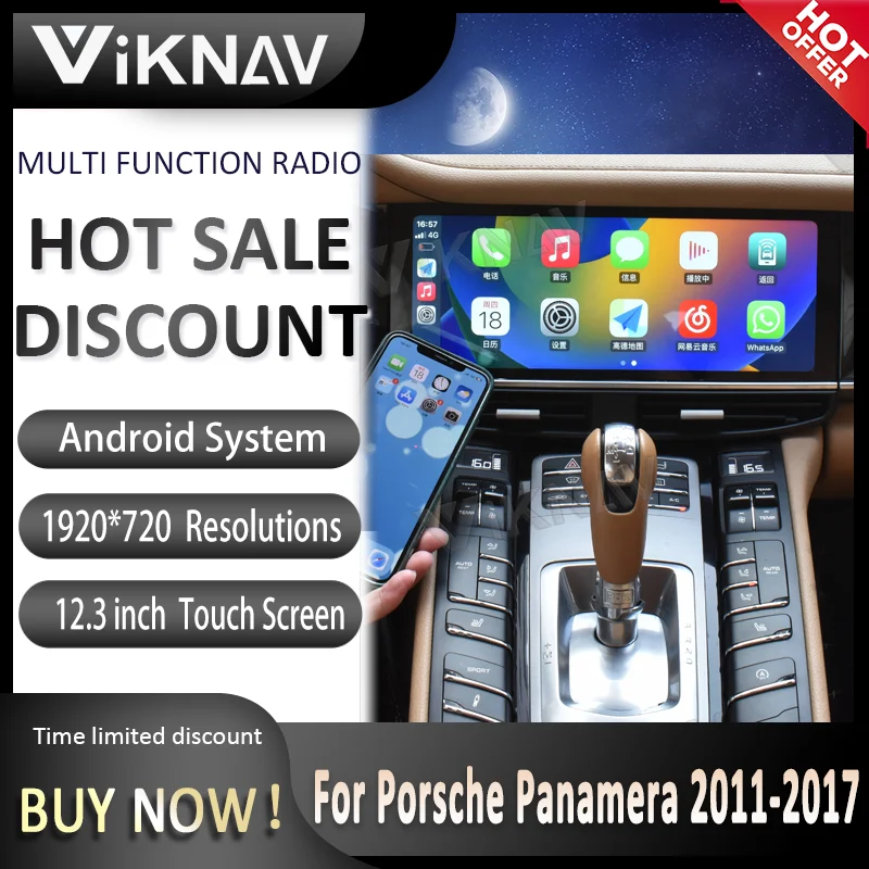 

Автомобильный радиоприемник на Android, 12,3 дюйма, для Porsche Panamera 2011-2017, мультимедийный плеер с GPS-навигацией, Wi-Fi, сенсорным экраном для Carplay