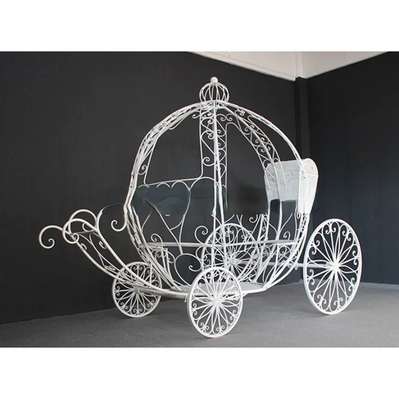 

Wedding decoration centerpiece gold metal mobile wire princess pumpkin horse cart cinderella carriage candy cart