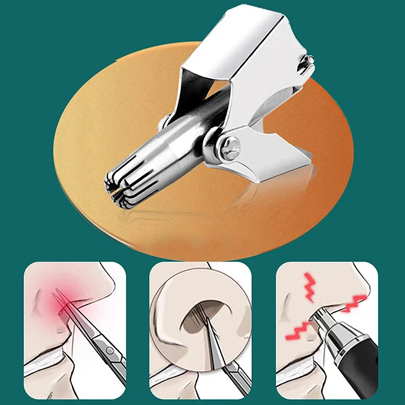 남성용 휴대용 저소음 전기 면도기, 세척 가능한 휴대용 귀 헤어 트리머, 녹슬지 않는 청소, 무통 코 제모