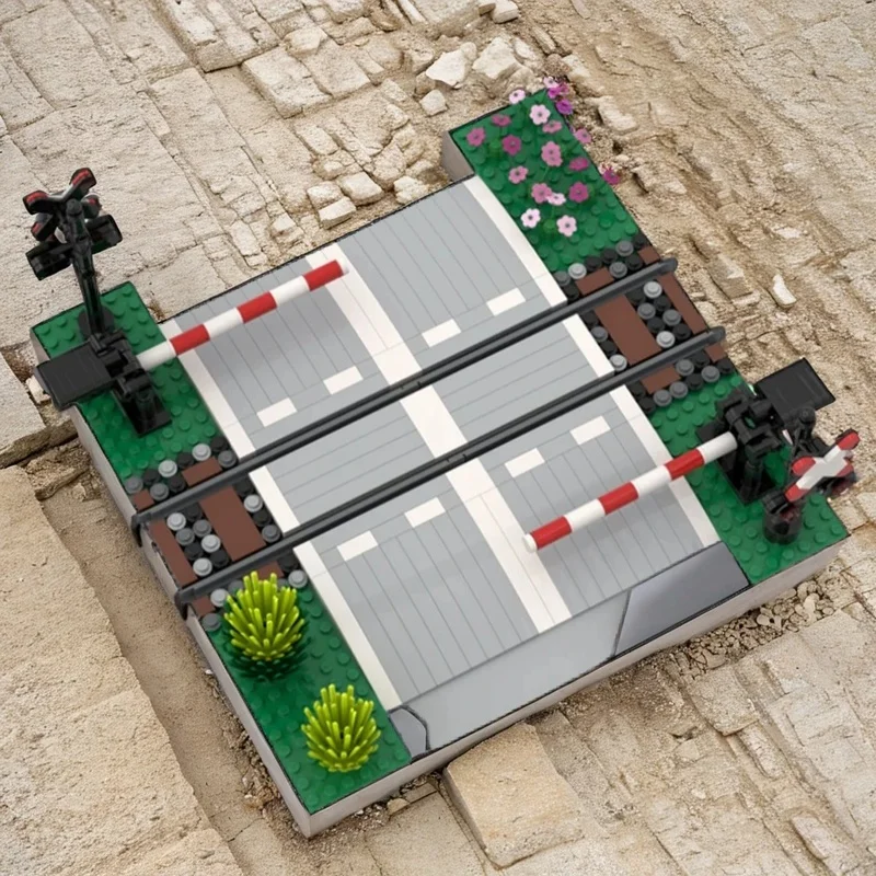 374pcs MOC Train Railway Level Crossing - Passage À Niveau Ferroviaire - Model Building Blocks Christmas Gifts Toy Craft DIY