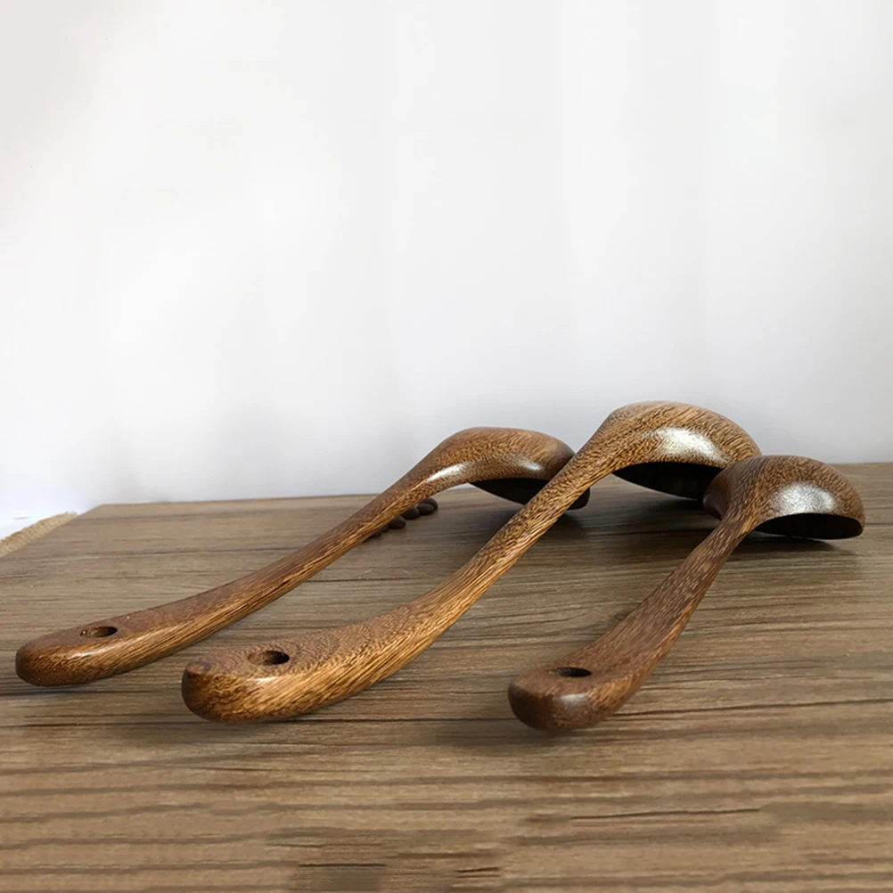 

Wooden Soup Ladle Small Size Natural Grain Heat Resistant Smooth Surface Easy Clean Hangable Storage Kitchen Cooking Utensil