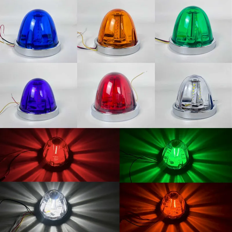 10PCS Multifunctional LED Truck Lorry Light Always-on/ Strobe/Rotating Glow Lights Watermelon Lamp Emergency Marker Lighting