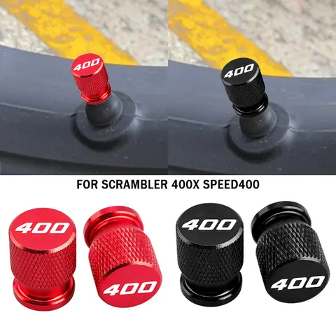 2PCS Motorcycle Tire Valve Air Port Stem Cover Cap Plug CNC Accessories For Scrambler 400X Speed 400 Scrambler400 X Speed400