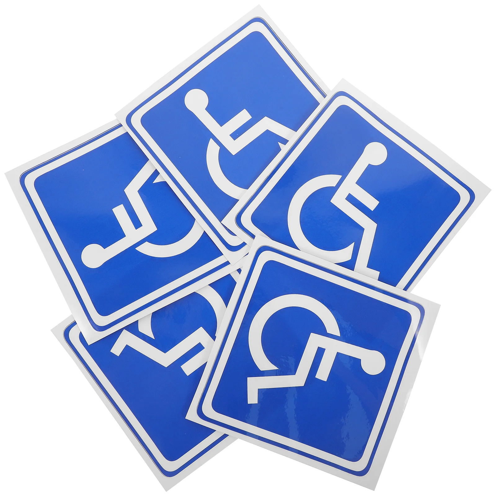 5 Sheets Stickers Nail Car Disabled Wheelchair Sign Decals for Window Square 1400X1300X010CM Self Adhesive Blue Symbol