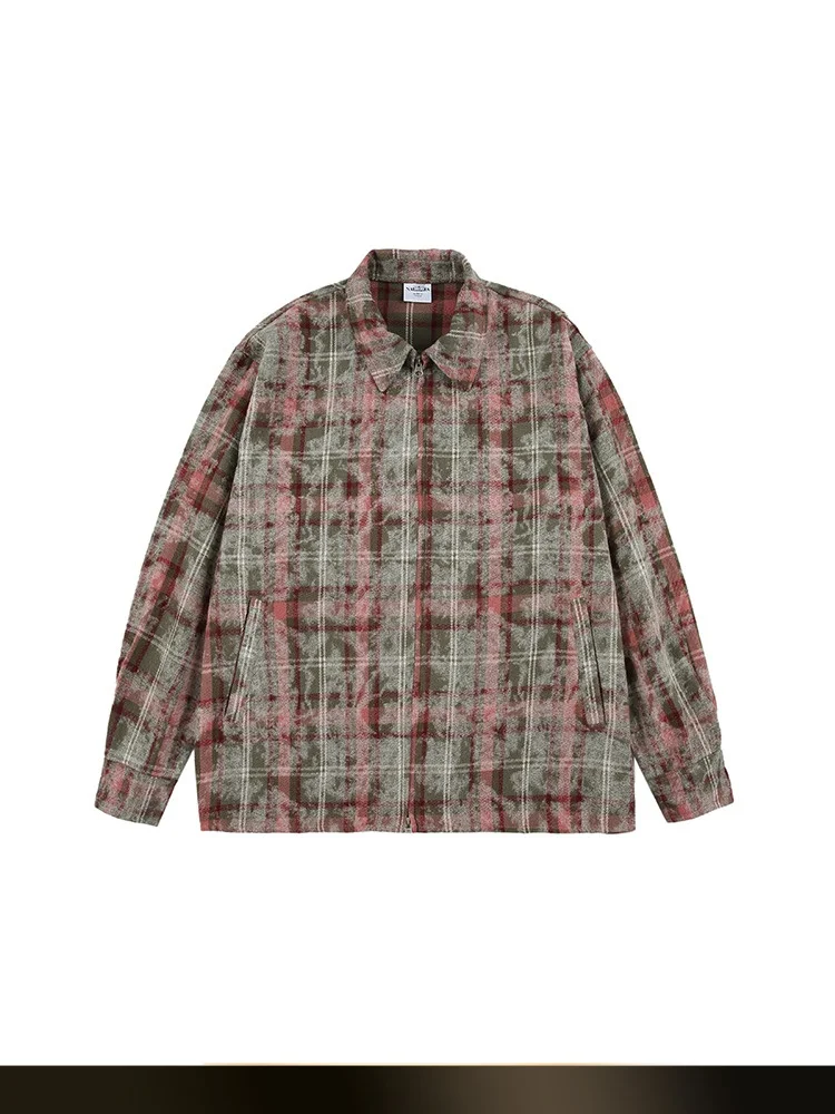 

American Retro Tie Dye Long Sleeve Shirt Autumn Winter New Loose Casual Open Cardigan Coat Cotton Polyester Youth Fashion