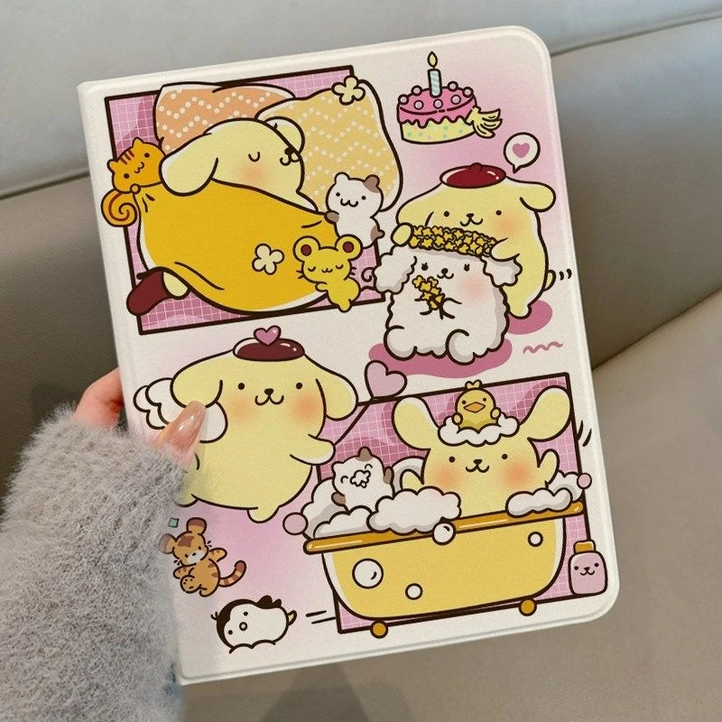 

Чехол для iPad Pro с мультяшным дизайном PomPomPurin, с отсеком для стилуса, в стиле книжки, для Air7 11 дюймов, 11-го, 10-го, 10.9, 9-го поколений, 10.2 дюйма, противоударный чехол для планшета