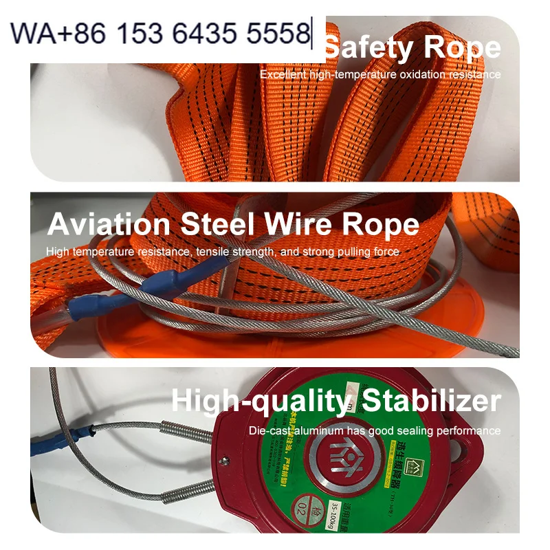 Evacuation Descender Aviation Steel Wire Rope for Tall Building Fire Protection Jvante TH-30A Model 20m Size Fire Protection