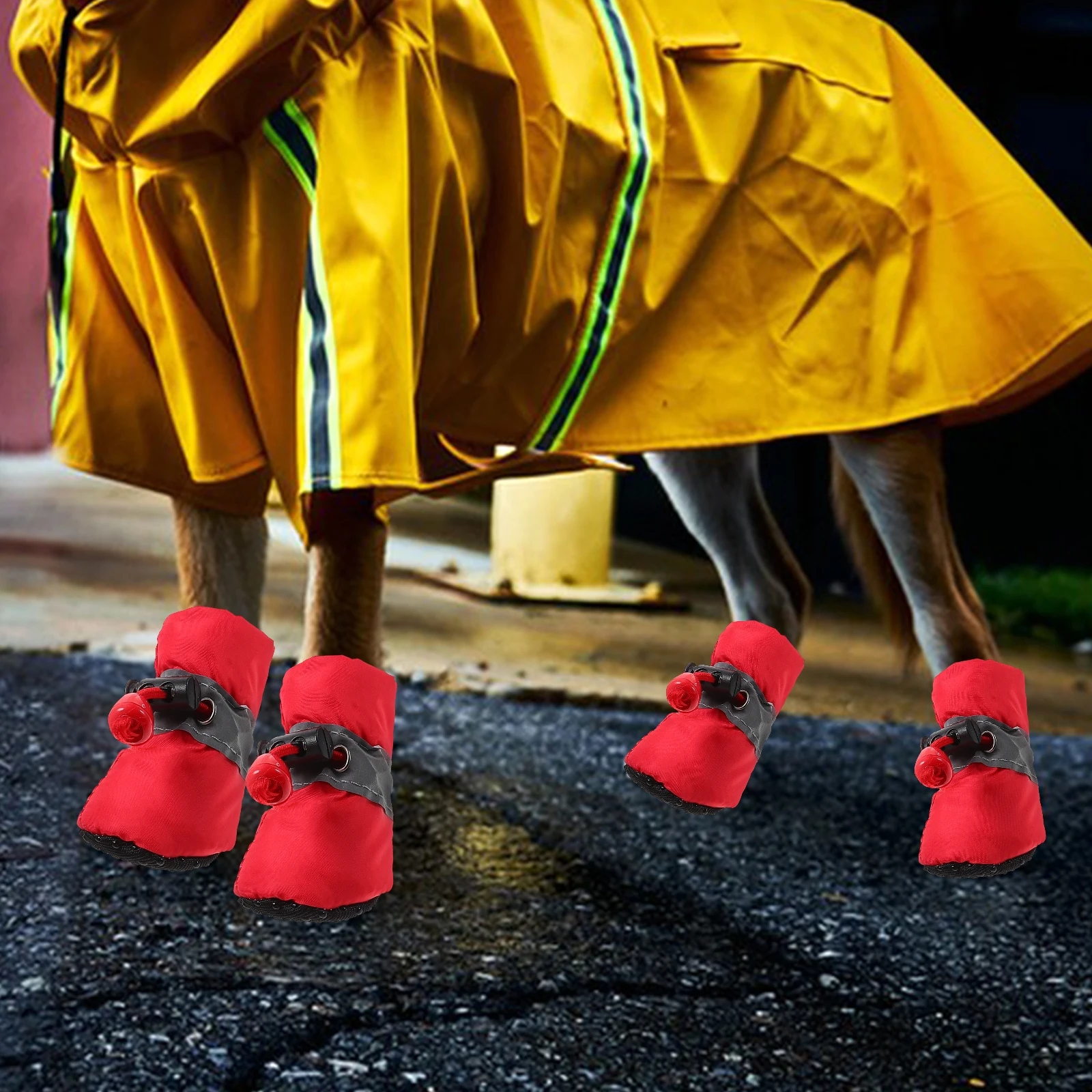 

4Pcs Non-Slip Puppy Shoes Protective Dog Boots Paw Covers Warm Lined Dog Shoes for Outdoor Use Nonslip Puppy Shoes,