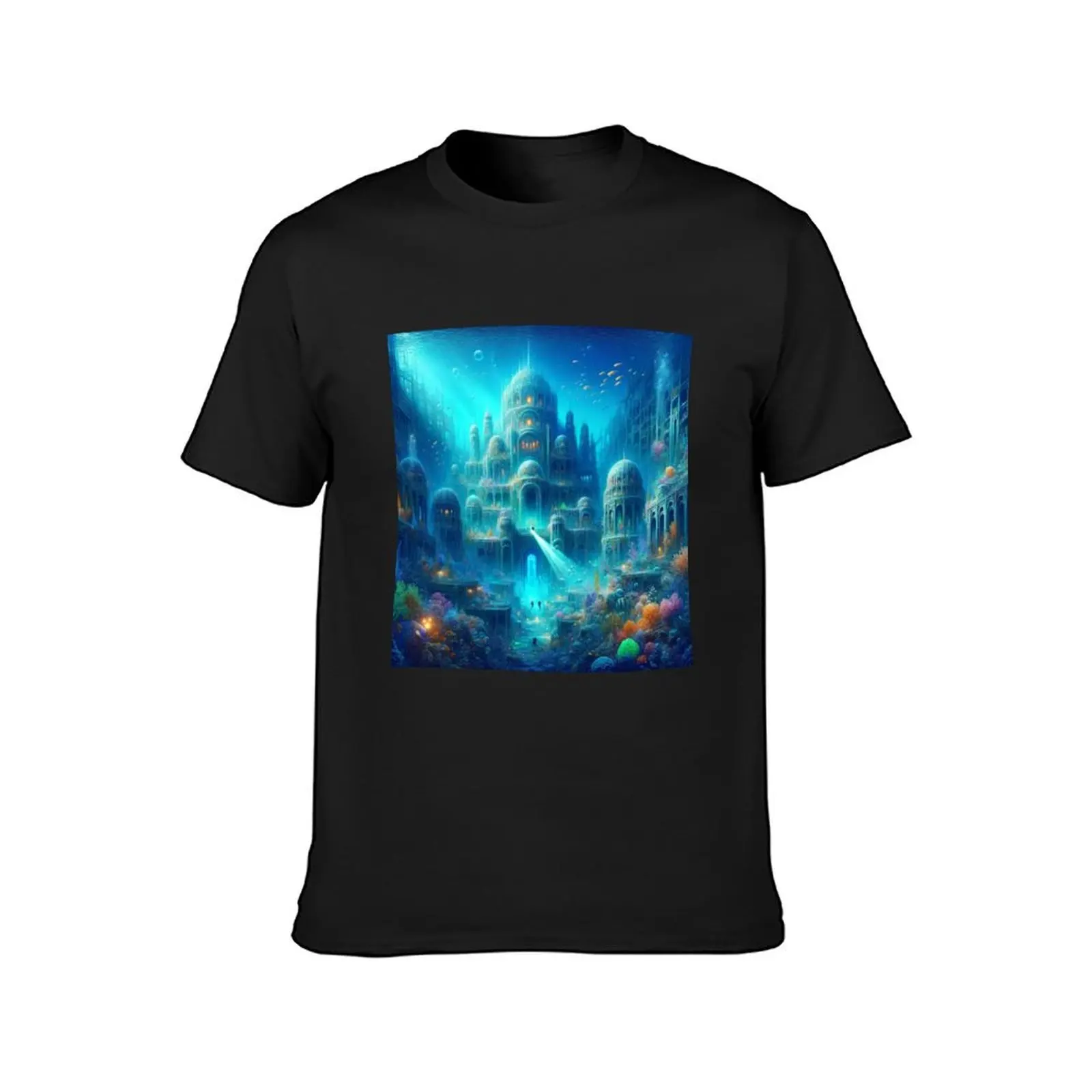 Post Apocalyptical Cityscape Underwater Palace #3 T-Shirt new edition summer tops sweat shirts, men