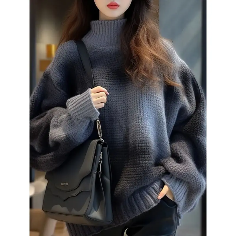 Autumn Winter Casual Loose Thick Tie-dye Sweater Women Vintage Fashion Knitted Warm Comfortable Pullovers