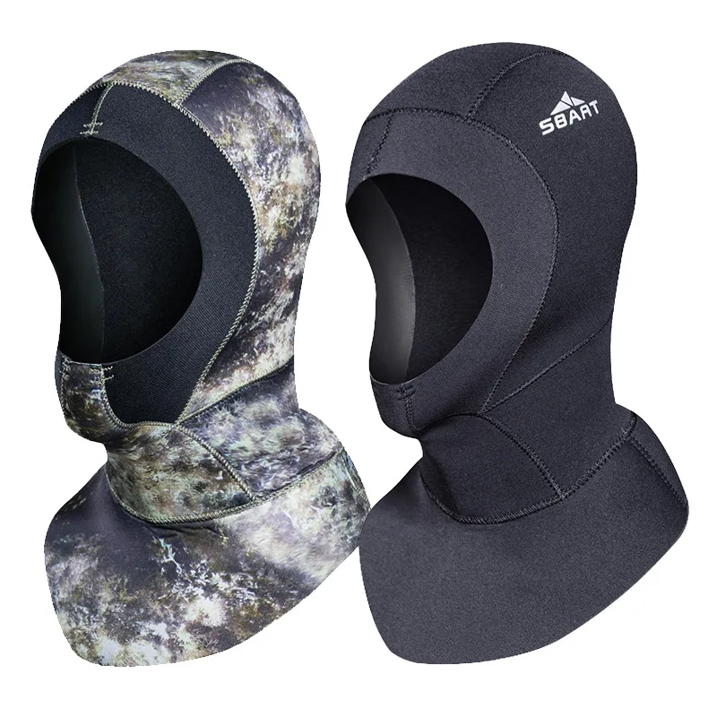 3MM Neoprene Diving Hood Adult Camo Winter Snorkel Wetsuit Warm Cap Hat Head Cover Bibbed long to Shoulder Scuba Hoodies