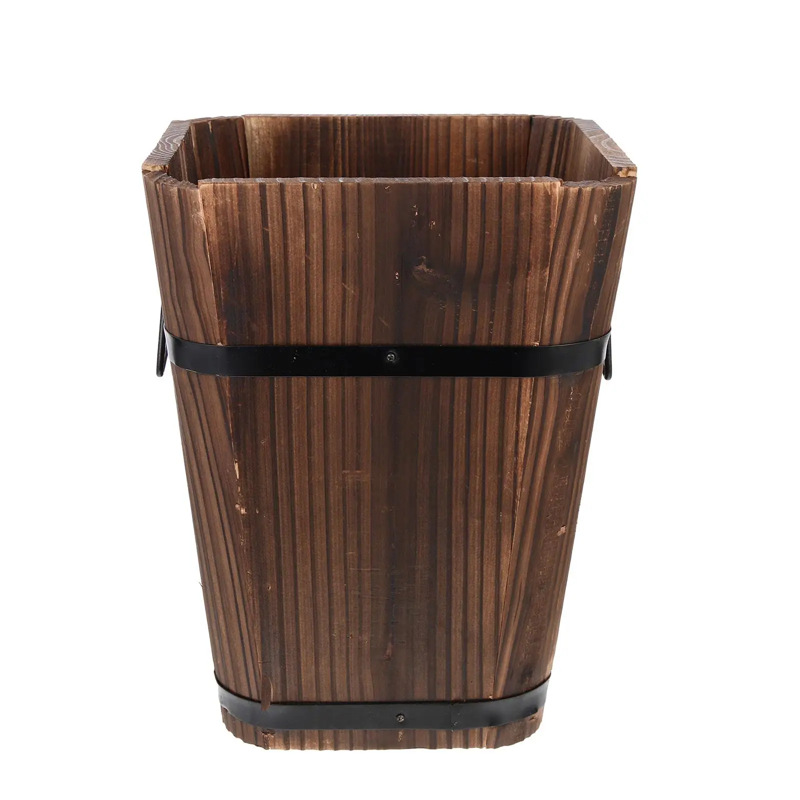 

Carbonized Wood Flowerpot Vintage Planter Large Cactus Succulent Decorative Garden Balcony Yard Durable Wooden