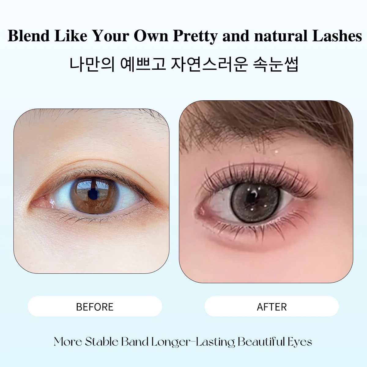 Ultra Cienkie Sztuczne Rzęsy z Imitacji Norek Bez Kleju, 8 Rzędów, Oddychające, Segmentowe Rzęsy z Płynnym Klejem, Wygodne do Noszenia Cały Dzień dla Dziewcząt