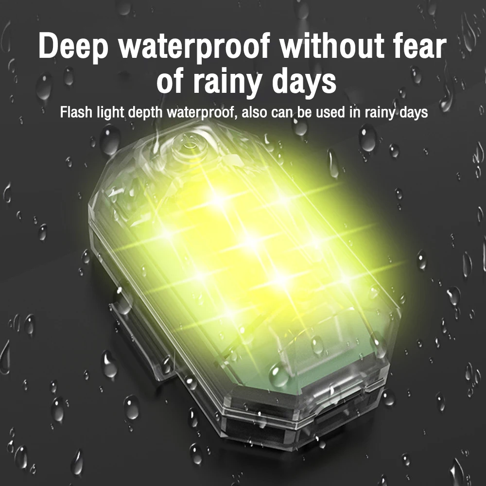 لاسلكي للتحكم عن بعد LED ستروب ضوء للدراجات النارية سيارة دراجة سكوتر المضادة للتصادم تحذير مصباح فلاش مؤشر مقاوم للماء