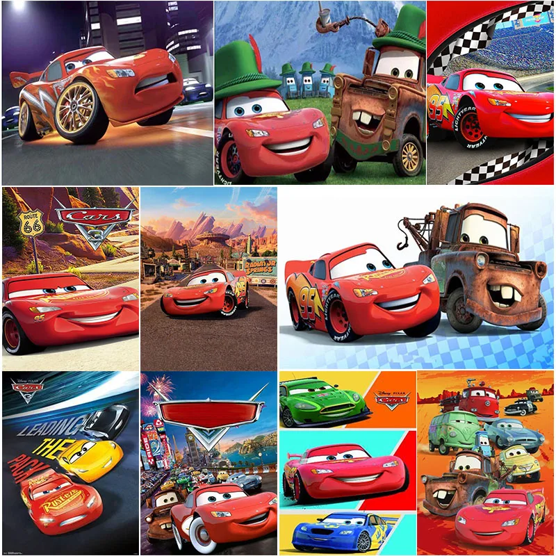 Diamond Painting 5D DIY Kit Disney Car Lightning McQueen Cartoon Art Handmade Rhinestone Embroidery Mosaic Home Art Decor Gift