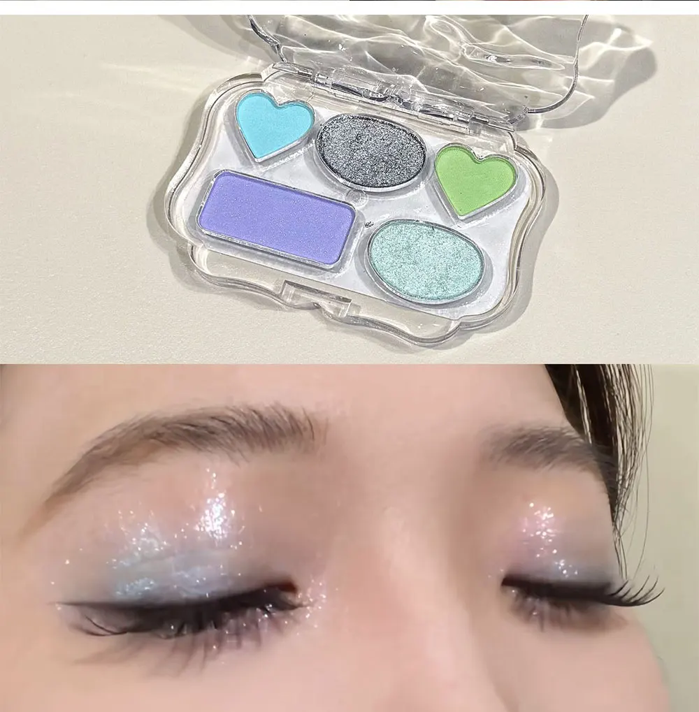 NICEKEY Farbenfrohe Lidschatten-Palette Lila Glitzer Perlmutt Matt Lidschatten Schimmerndes Make-up Langanhaltender Highlighter Augen-Kosmetik – Detail 4