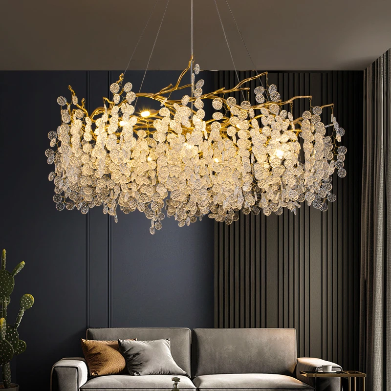 

Large Crystals Chandeliers LED Luxury Crystal Ceiling chandelier for Living Room Indoor Creative Lighting