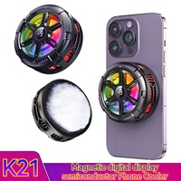 15W K21 Semiconductor Magnetic Cooler for Phones & Tablets Temp Display, Fast Cooling for iPhone, Samsung, Gaming Live Streaming