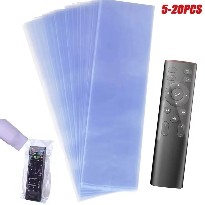 Bolsa de película retráctil transparente, película protectora antipolvo para Smart TV, aire acondicionado, funda protectora antipolvo remota, 5-20 piezas