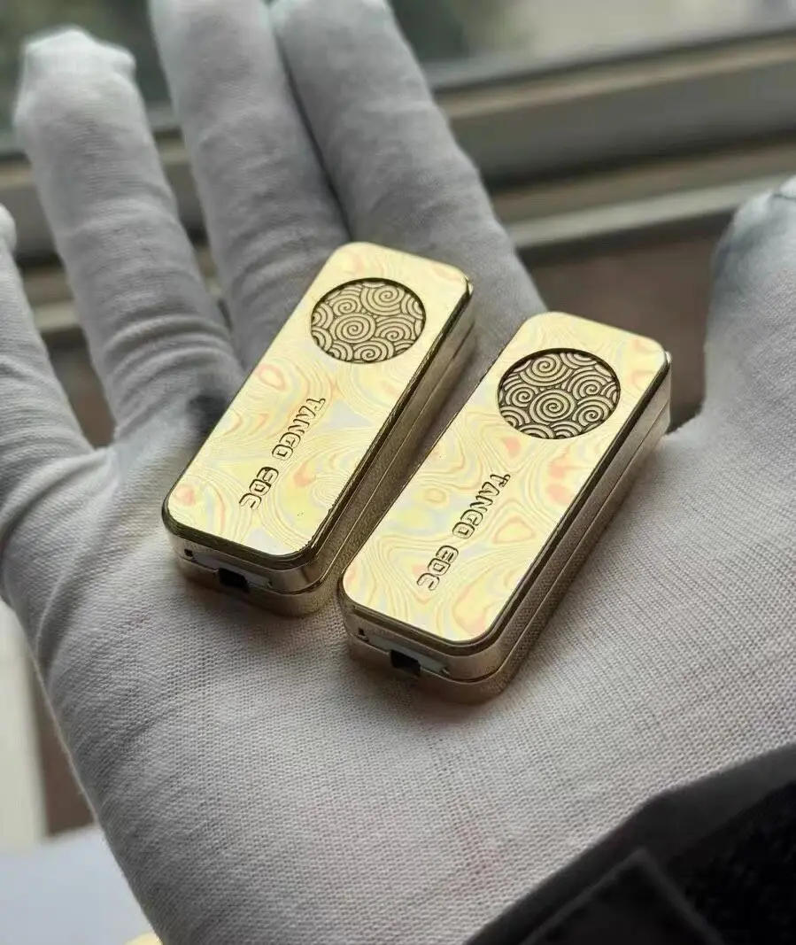 Used EDC New Tangdou Edc Copper Horse Sugar Cube Mechanical Push Brand C Model, The New Outer Plastic Has Not Been Removed