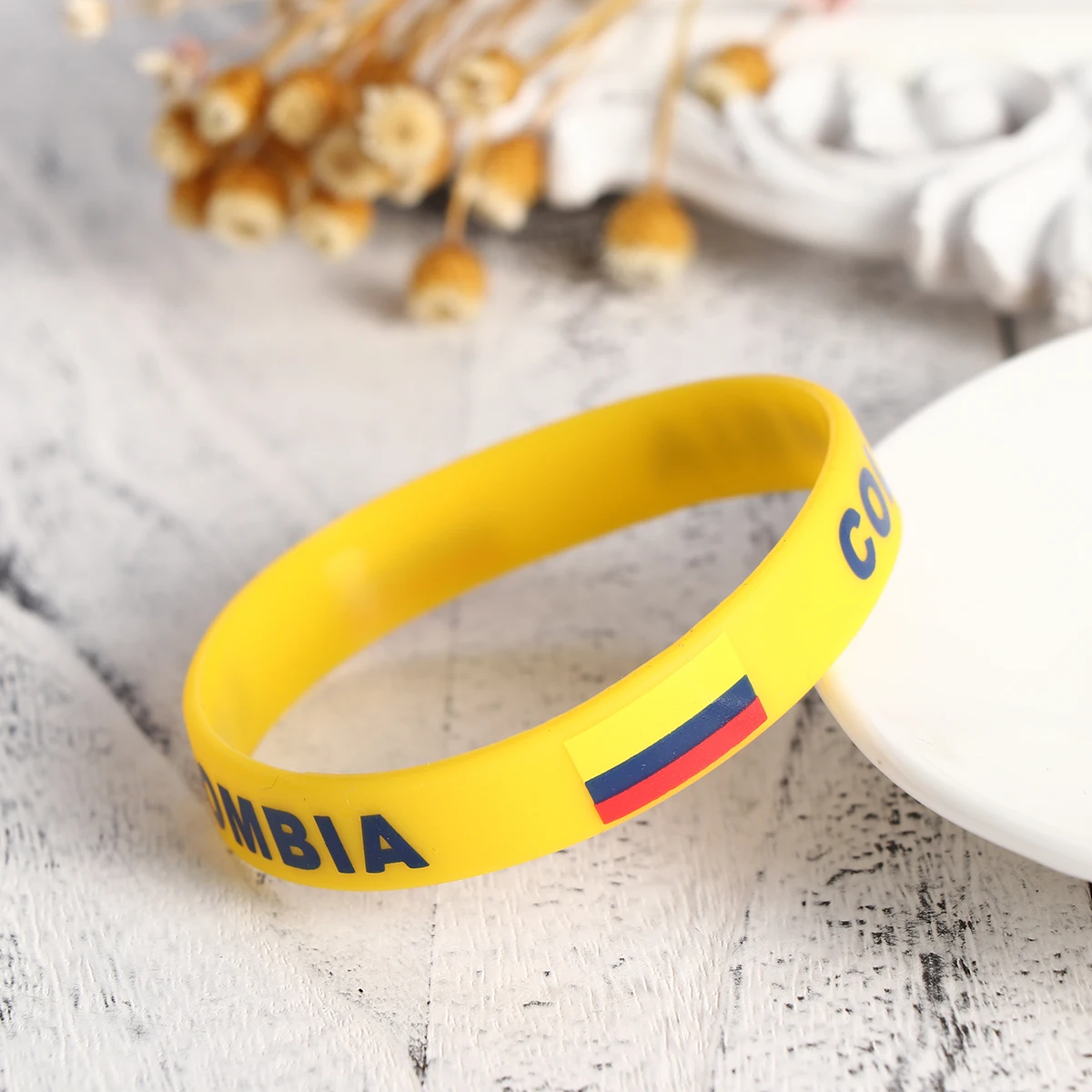 

Football Match Wristband Silicone Bracelet Australia Flag to Weave Australian Rubber National