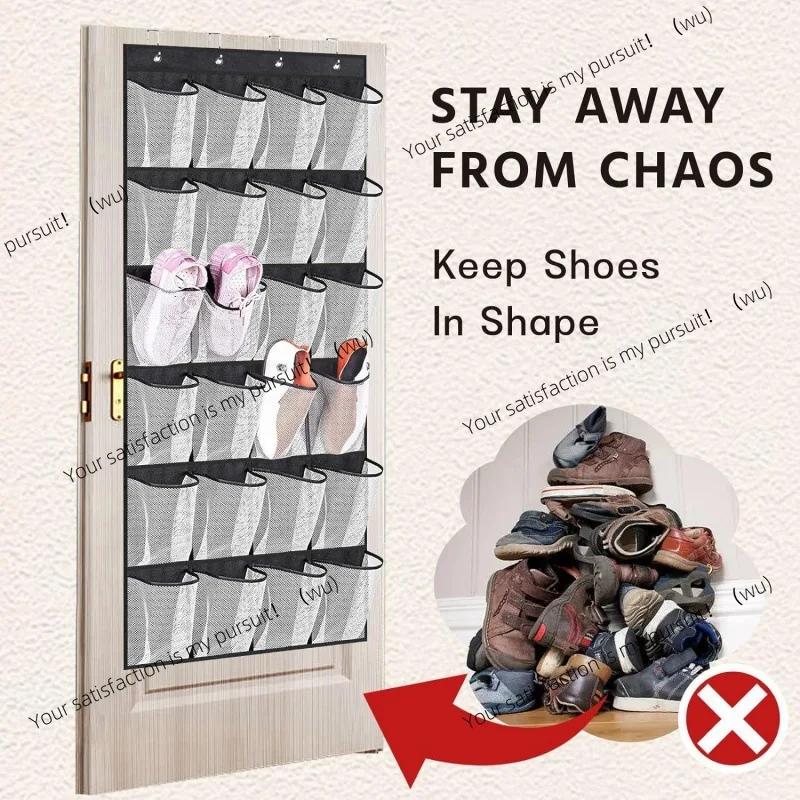 24 باب شبكي خلفي حقيبة للتعليق حقيبة تخزين حقيبة تخزين الأحذية متعددة الطبقات تخزين شبكي معلق