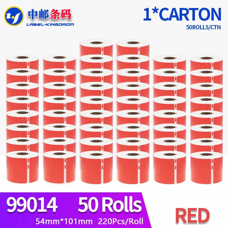 

50 Rolls Generic Dymo 99014 Red Color Label 54mm*101mm 220Pcs Compatiable for LW450 Turbo Printer