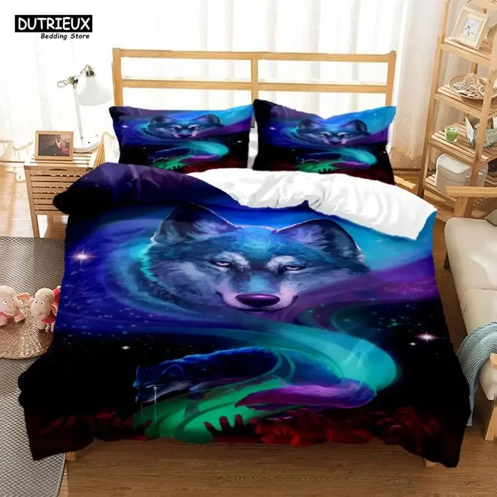 

Wolf Digital Print Polyester Bedding Set Single Twin Double Queen King Cal King Size Bed Linen Set