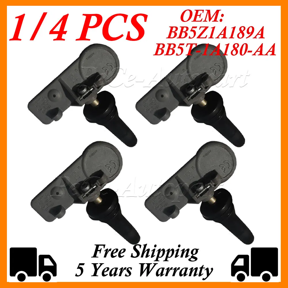 433MHZ TPMS BB5T-1A180-AA BB5Z1A189A For 2012-2017 For Ford Escape Explorer Lincoln Navigator Tire Pressure Sensor 1/4PCS BB5T1A