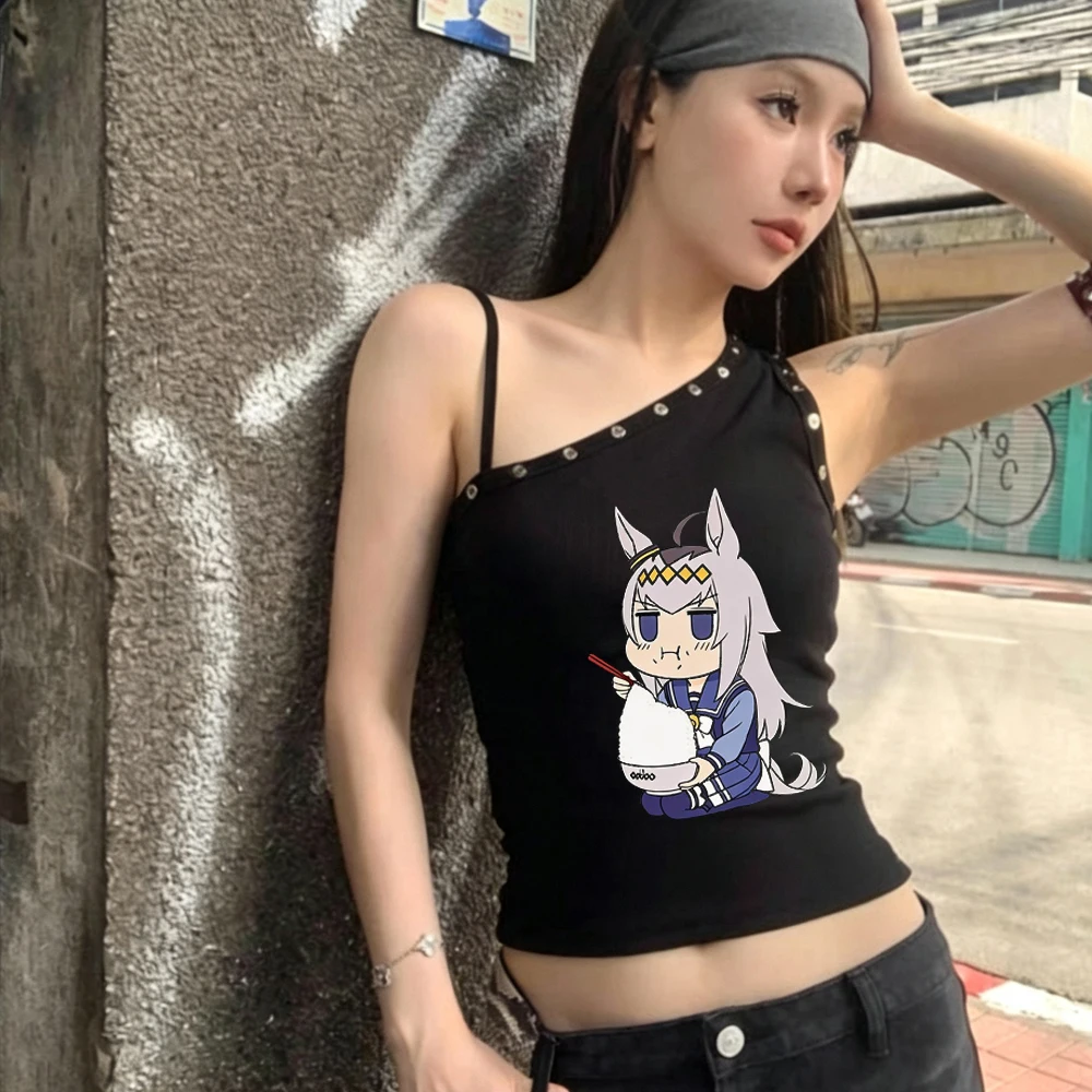 Umamusume Pretty Derby cropped top shoujo baddie emo gyaru tshirt goth emo grunge graphic party