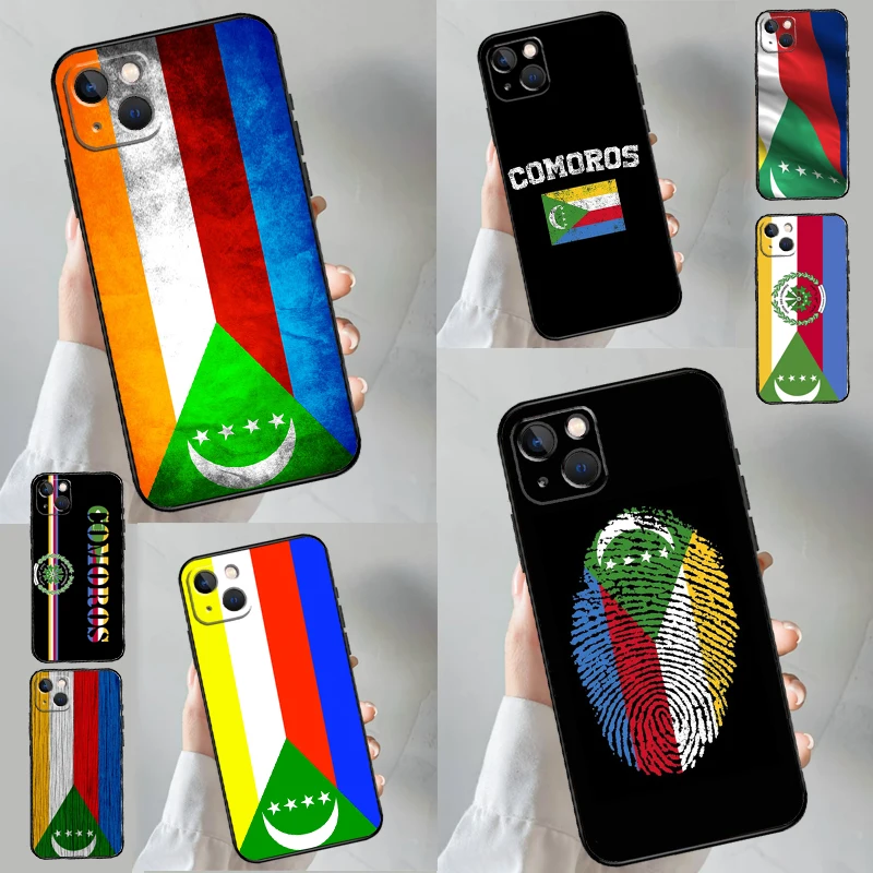 Comoros Flag Phone Case For iPhone 16 15 11 12 13 14 Pro Max X XR XS Max 6 14 Plus Soft Cover