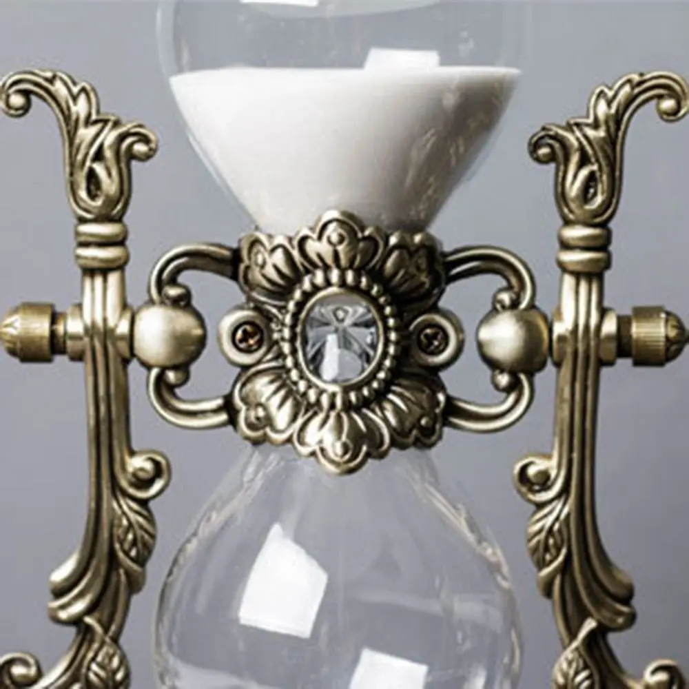 

Crafts Embossed Hourglass Timer 15/30 Minutes Vintage Sandglass European Style Gift Home Ornament Kitchen