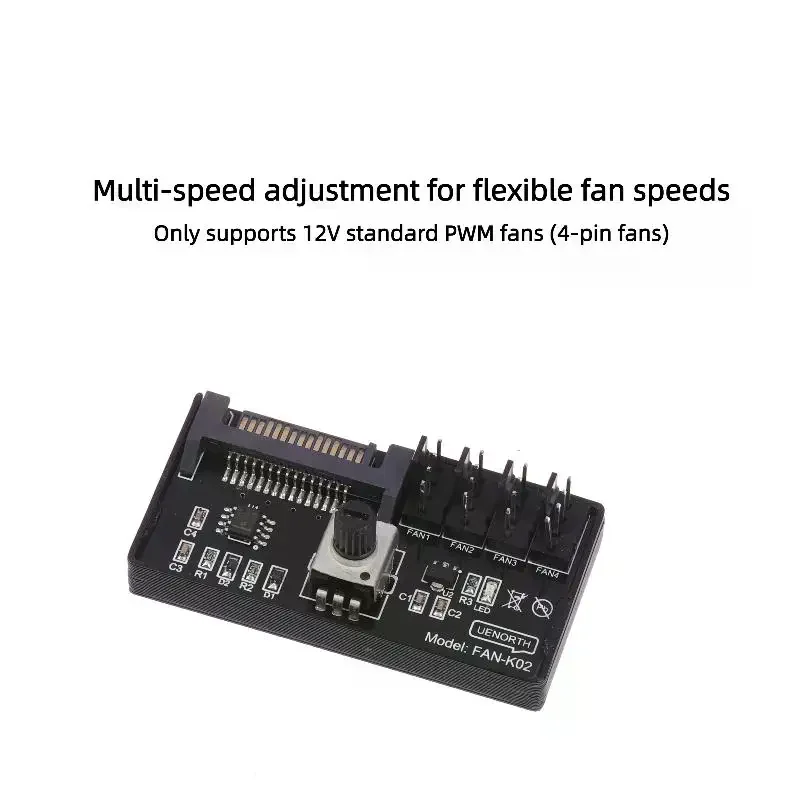 

PWM Fan Speed Controller SATA DC Power On 4Pin Fan Governor NAS Server Fan Speed Regulator 4-Way 6-Way PWM Fan HUB Control